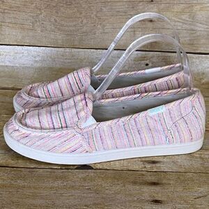 ROXY TWEED LIGHTWEIGHT CASUAL COASTAL BRIGHT COLOR SLIP ONS SIZE 5